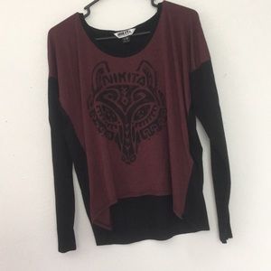 Long sleeve grunge skater Nikita wolf tribal